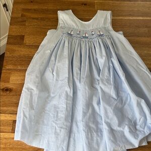 Girls Smocked Striped Sailboat Dress